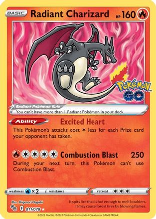 Radiant Charizard (011/078) [Pokémon GO] - Deck Out Gaming