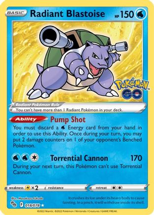 Radiant Blastoise (018/078) [Pokémon GO] - Deck Out Gaming
