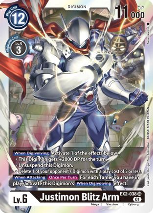 Justimon Blitz Arm (EX2-038) [Digital Hazard] Foil - Deck Out Gaming