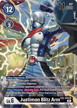 Justimon Blitz Arm (Alternate Art) (EX2-038) [Digital Hazard] Foil - Deck Out Gaming