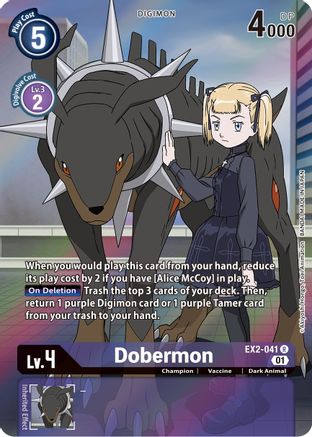 Dobermon (Alternate Art) (EX2-041) [Digital Hazard] Foil - Deck Out Gaming