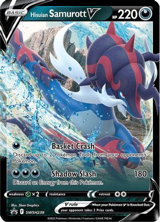 Hisuian Samurott V - SWSH239 (SWSH239) [SWSH: Sword & Shield Promo Cards] Holofoil - Deck Out Gaming