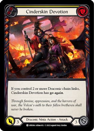 Cinderskin Devotion (Yellow) (UPR064) [Uprising] - Deck Out Gaming