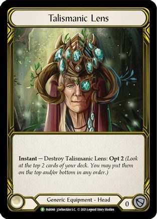 Talismanic Lens (Golden) - FAB066 (FAB066) [Flesh and Blood: Promo Cards] Cold Foil - Deck Out Gaming