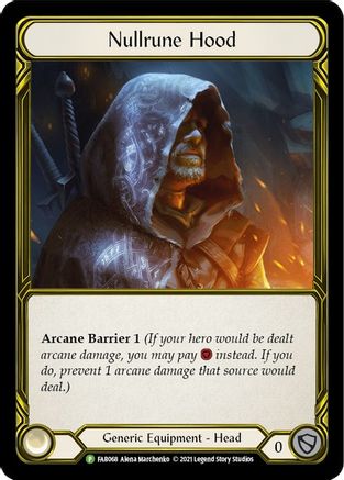 Nullrune Hood (Golden) - FAB068 (FAB068) [Flesh and Blood: Promo Cards] Cold Foil - Deck Out Gaming