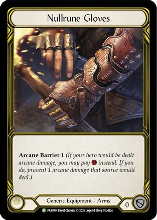 Nullrune Gloves (Golden) - FAB070 (FAB070) [Flesh and Blood: Promo Cards] Cold Foil - Deck Out Gaming