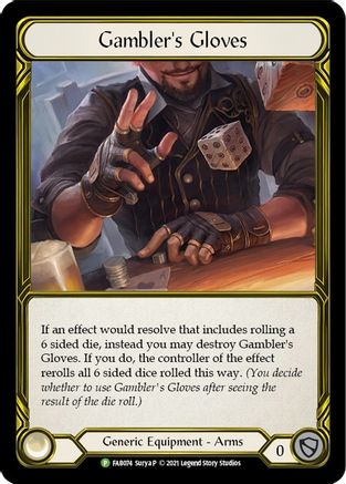 Gambler's Gloves (Golden) - FAB074 (FAB074) [Flesh and Blood: Promo Cards] Cold Foil - Deck Out Gaming