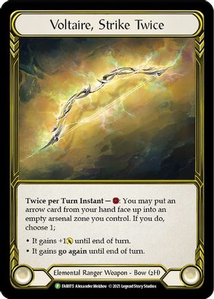 Voltaire, Strike Twice (Golden) - FAB075 (FAB075) [Flesh and Blood: Promo Cards] Cold Foil - Deck Out Gaming