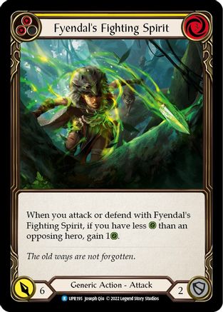 Fyendal's Fighting Spirit (Yellow) (UPR195) [Uprising] Rainbow Foil - Deck Out Gaming