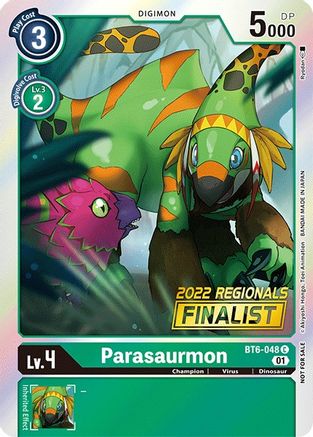 Parasaurmon (2022 Championship Online Regional) [Online Finalist] (BT6-048) [Double Diamond] Foil - Deck Out Gaming