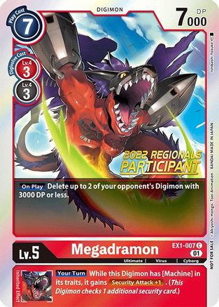 Megadramon (2022 Championship Online Regional) [Online Participant] (EX1-007) [Classic Collection] Foil - Deck Out Gaming