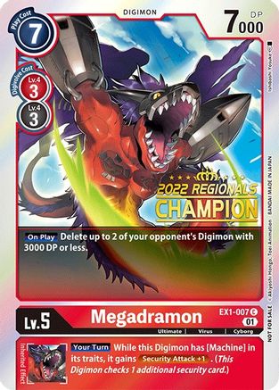 Megadramon (2022 Championship Online Regional) [Online Champion] (EX1-007) [Classic Collection] Foil - Deck Out Gaming