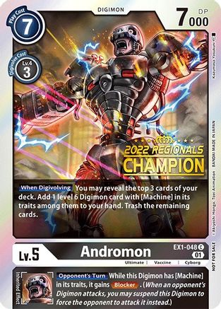 Andromon (2022 Championship Online Regional) [Online Champion] (EX1-048) [Classic Collection] Foil - Deck Out Gaming