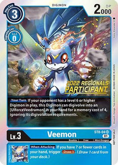 Veemon (2022 Championship Online Regional) [Online Participant] (ST8-04) [Starter Deck 08: Ulforce Veedramon] Foil - Deck Out Gaming