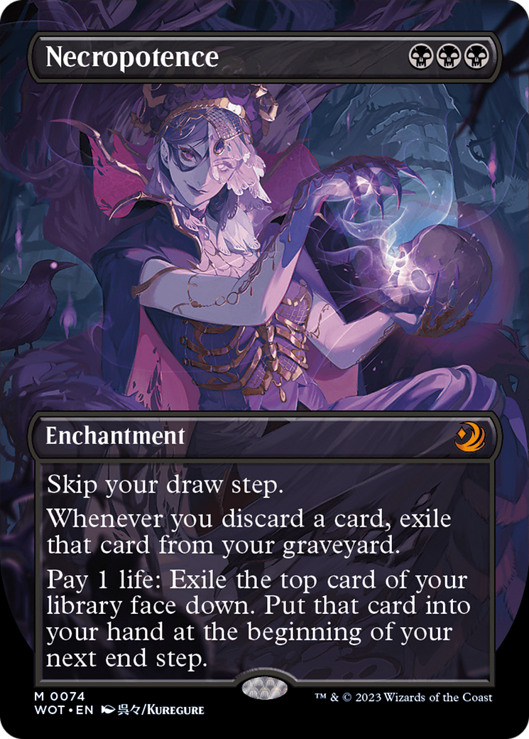 Necropotence (Anime Borderless) (74) [Wilds of Eldraine: Enchanting Tales] - Deck Out Gaming
