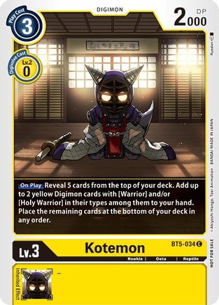 Kotemon - BT5-034 (Tamer Party Vol. 5 Promo) (BT5-034) [Battle of Omni] - Deck Out Gaming