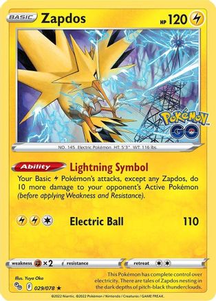 Zapdos (029/078) [Pokémon GO] - Deck Out Gaming
