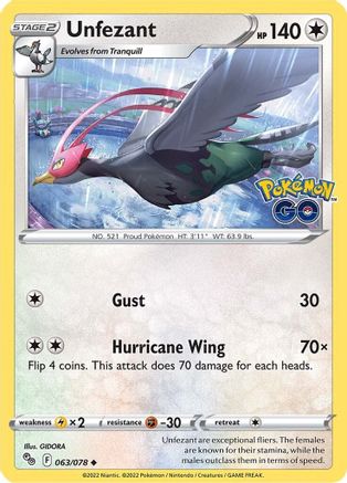 Unfezant (63) [Pokemon GO] - Deck Out Gaming