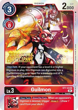 Guilmon (2022 Store Participant) (ST7-03) [Starter Deck 07: Gallantmon] Foil - Deck Out Gaming