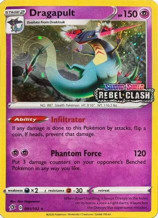 Dragapult - 091/192 [Rebel Clash] (91) [Miscellaneous Cards & Products] Holofoil - Deck Out Gaming