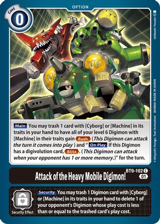 Attack of the Heavy Mobile Digimon! (BT9-102) [X Record] - Deck Out Gaming