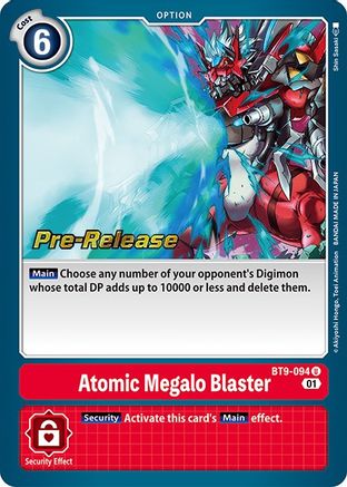 Atomic Megalo Blaster (BT9-094) [X Record Pre-Release Cards] Foil - Deck Out Gaming