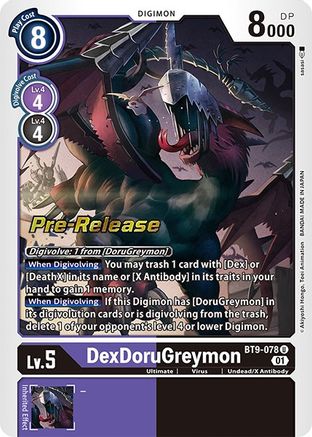 DexDoruGreymon (BT9-078) [X Record Pre-Release Cards] Foil - Deck Out Gaming