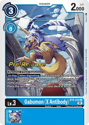 Gabumon (X Antibody) (BT9-020) [X Record Pre-Release Cards] Foil - Deck Out Gaming