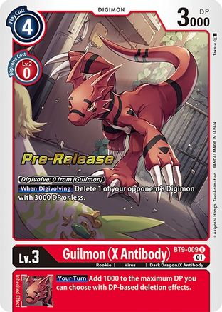 Guilmon (X Antibody) (BT9-009) [X Record Pre-Release Cards] Foil - Deck Out Gaming