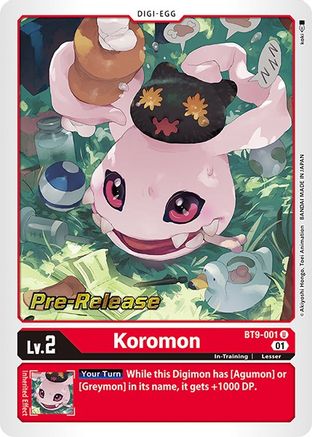 Koromon (BT9-001) [X Record Pre-Release Cards] Foil - Deck Out Gaming