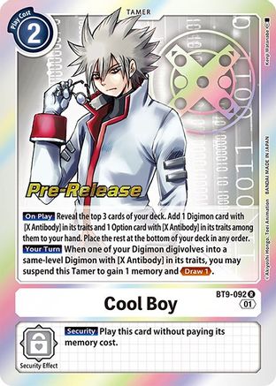 Cool Boy (BT9-092) [X Record Pre-Release Cards] Foil - Deck Out Gaming