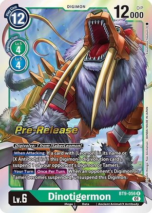 Dinotigermon (BT9-056) [X Record Pre-Release Cards] Foil - Deck Out Gaming