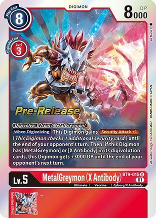 MetalGreymon (X Antibody) (BT9-015) [X Record Pre-Release Cards] Foil - Deck Out Gaming