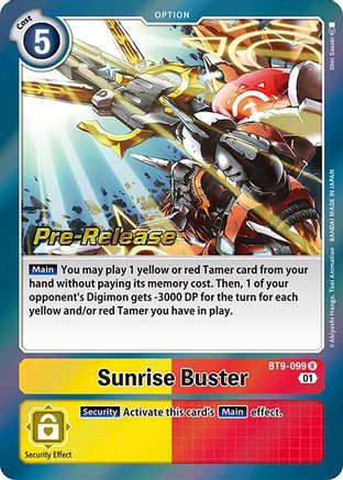 Sunrise Buster (BT9-099) [X Record Pre-Release Cards] Foil - Deck Out Gaming