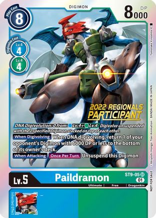 Paildramon (2022 Championship Offline Regional) [Online Participant] (ST9-05) [Starter Deck 09: Ultimate Ancient Dragon] Foil - Deck Out Gaming