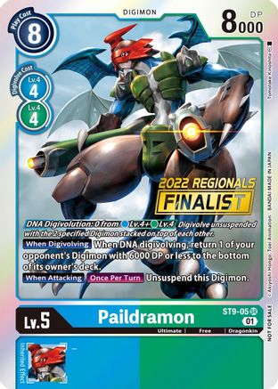 Paildramon (2022 Championship Offline Regional) [Online Finalist] (ST9-05) [Starter Deck 09: Ultimate Ancient Dragon] Foil - Deck Out Gaming