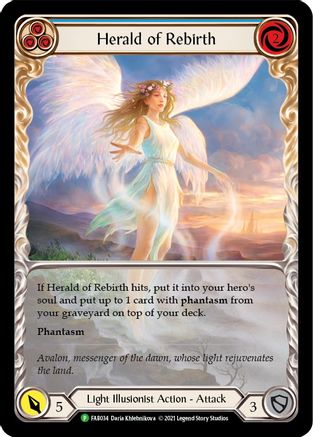 Herald of Rebirth (Blue) - FAB034 (FAB034) [Flesh and Blood: Promo Cards] Rainbow Foil - Deck Out Gaming