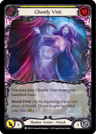 Ghostly Visit (Yellow) - FAB039 (FAB039) [Flesh and Blood: Promo Cards] Rainbow Foil - Deck Out Gaming