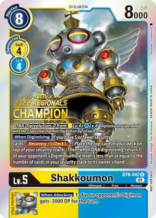 Shakkoumon (2022 Championship Offline Regional) [Online Champion] (BT8-042) [New Awakening] null - Deck Out Gaming