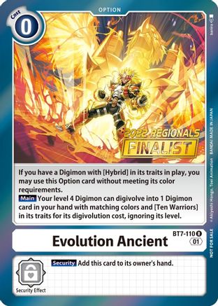 Evolution Ancient (2022 Championship Offline Regional) [Online Finalist] (BT7-110) [Next Adventure] Foil - Deck Out Gaming