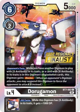 Dorugamon (2022 Championship Offline Regional) [Online Finalist] (BT7-062) [Next Adventure] Foil - Deck Out Gaming