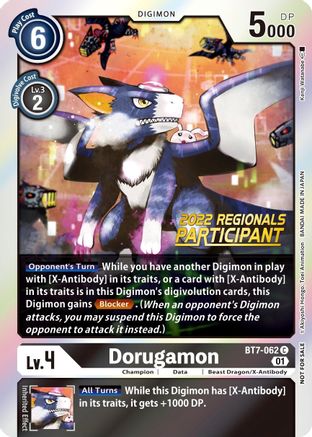 Dorugamon (2022 Championship Offline Regional) [Online Participant] (BT7-062) [Next Adventure] Foil - Deck Out Gaming