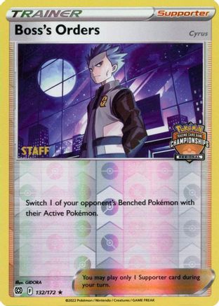 Boss's Orders - 132/172 (Regional Championships) [Staff] (132) [League & Championship Cards] Reverse Holofoil - Deck Out Gaming