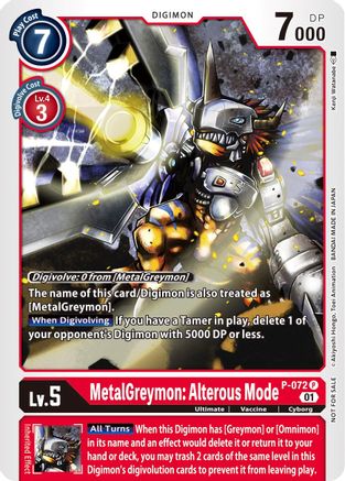 MetalGreymon: Alterous Mode (P-072) [Digimon Promotion Cards] - Deck Out Gaming