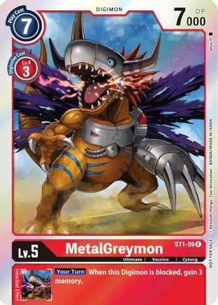 MetalGreymon (Official Tournament Pack Vol. 6) (ST1-09) [Starter Deck 01: Gaia Red] Foil - Deck Out Gaming