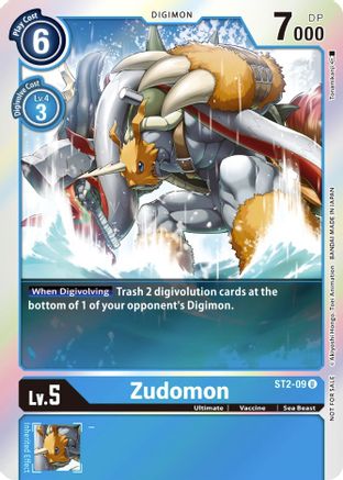 Zudomon (Official Tournament Pack Vol. 6) (ST2-09) [Starter Deck 02: Cocytus Blue] Foil - Deck Out Gaming