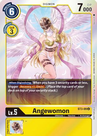 Angewomon (Official Tournament Pack Vol. 6) (ST3-09) [Starter Deck 03: Heaven's Yellow] Foil - Deck Out Gaming