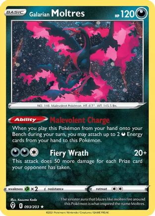 Galarian Moltres - 093/203 (Cosmos Holo) (93) [Miscellaneous Cards & Products] Holofoil - Deck Out Gaming