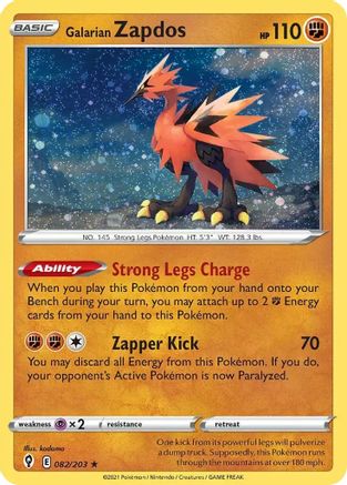 Galarian Zapdos - 082/203 (Cosmos Holo) (82) [Miscellaneous Cards & Products] Holofoil - Deck Out Gaming