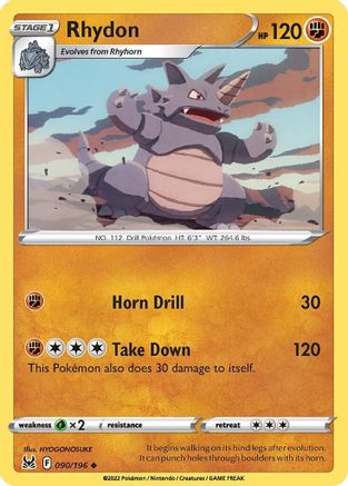 Rhydon (90) [SWSH11: Lost Origin] Reverse Holofoil - Deck Out Gaming